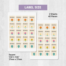 Load image into Gallery viewer, Standard Waterproof Name Label Stickers - Smiling Flower