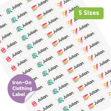 Load image into Gallery viewer, Iron-On Clothing Name Label Stickers - School