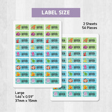 Load image into Gallery viewer, Stick-On Clothing Name Label Stickers- Sea Animal