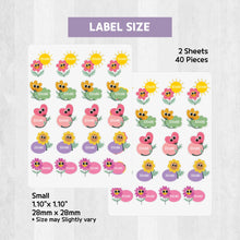 Load image into Gallery viewer, Stick-On Clothing Name Label Stickers - Flower Bubble