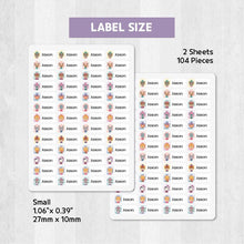 Load image into Gallery viewer, Standard Waterproof Name Label Stickers - Winter Animal