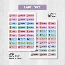 Load image into Gallery viewer, Standard Waterproof Name Label Stickers - Princess