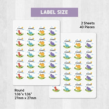 Load image into Gallery viewer, Stick-On Clothing Name Label Stickers - Dino with Forest