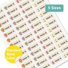 Load image into Gallery viewer, Standard Waterproof Name Label Stickers - Smiling Flower