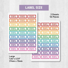 Load image into Gallery viewer, Iron-On Clothing Name Label Stickers - Vivid Color Edge