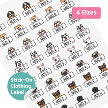 Load image into Gallery viewer, Stick-On Clothing Name Label Stickers - Puppy Banner