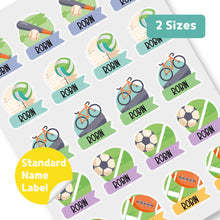 Load image into Gallery viewer, Standard Waterproof Name Label Stickers - Sports Ribbon