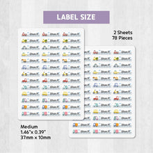 Load image into Gallery viewer, Standard Waterproof Name Label Stickers - Vehicle on the Road