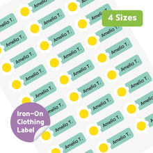 Load image into Gallery viewer, Iron-On Clothing Name Label Stickers - White Daisy