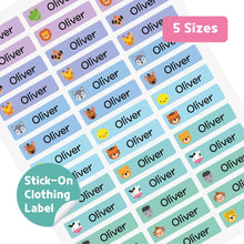 Load image into Gallery viewer, Stick-On Clothing Name Label Stickers - Animal Face