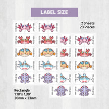 Load image into Gallery viewer, Custom Personalized Waterproof Name Label Sticker, Name Labels Name Stickers, Name Label Stickers for Kids School Daycare Camp, Stick On Labels, Iron On Labels, Shoe Labels, Shoe Stickers, Labels for Shoes, Stickers for Shoes, Clothing Labels, Clothing Stickers, Gift for Kids, Back to School