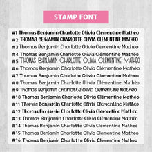 Load image into Gallery viewer, quick dry stamp, quick-dry stamp, custom quick dry stamp, personalized quick dry stamp, custom stamp, custom name stamp, personalized stamp, personalized name stamp, pre-inked stamp, self-inking stamp, flash stamp, , school stamp, daycare stamp, camp stamp, name stamp, refill ink, non-porous surfaces, glossy surfaces,