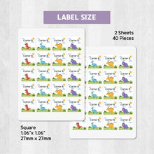 Load image into Gallery viewer, Stick-On Clothing Name Label Stickers - Dino with Forest