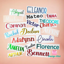 Load image into Gallery viewer, Vinyl Decal Sticker, Custom Decal, Personalized Decal, Custom Vinyl Decal Sticker, Personalized Vinyl Decal Stickers, Waterproof Vinyl Decal for Tumbler, Bottle, Laptop, Bicycle, Helmet, Name Label, Label Sticker, Name Decal, Kids Label, Kids Sticker, Kids Decal for Kids, School, Daycare, Camp