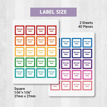 Load image into Gallery viewer, Stick-On Clothing Name Label Stickers - Vivid Color Edge