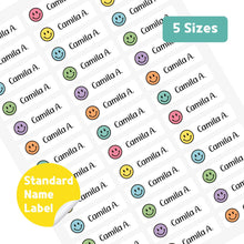 Load image into Gallery viewer, Standard Waterproof Name Label Stickers - Smile