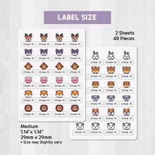 Load image into Gallery viewer, Stick-On Clothing Name Label Stickers - Animal Banner