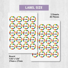 Load image into Gallery viewer, Standard Waterproof Name Label Stickers - Blocks