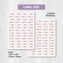 Load image into Gallery viewer, Standard Waterproof Name Label Stickers - Pink Unicorn