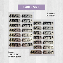Load image into Gallery viewer, Holographic Metallic Gold Silver Name Labels Name Stickers, Custom Personalized Label Sticker, Name Label, Name Sticker, Waterproof Stickers Waterproof Labels, for Kids, School, Daycare, Camp, 
