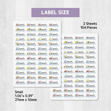Load image into Gallery viewer, Stick-On Clothing Name Label Stickers - Vehicle on the Road
