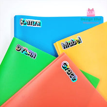 Load image into Gallery viewer, Holographic Metallic Gold Silver Name Labels Name Stickers, Custom Name Label Sticker, Personalized Label Sticker, Name Label, Name Sticker, Waterproof Stickers Waterproof Labels, for Kids, School, Daycare, Camp
