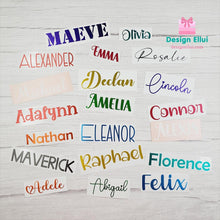 Load image into Gallery viewer, Vinyl Decal Sticker, Custom Decal, Personalized Decal, Custom Vinyl Decal Sticker, Personalized Vinyl Decal Stickers, Waterproof Vinyl Decal for Tumbler, Bottle, Laptop, Bicycle, Helmet, Name Label, Label Sticker, Name Decal, Kids Label, Kids Sticker, Kids Decal for Kids, School, Daycare, Camp
