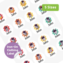 Load image into Gallery viewer, Iron-On Clothing Name Label Stickers - Astronaut
