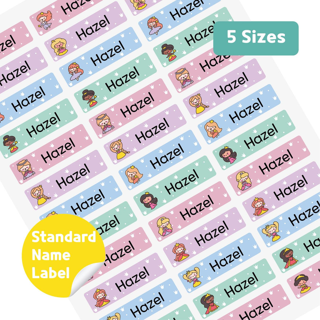 Standard Waterproof Name Label Stickers - Princess