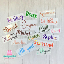 Load image into Gallery viewer, Vinyl Decal Sticker, Custom Decal, Personalized Decal, Custom Vinyl Decal Sticker, Personalized Vinyl Decal Stickers, Waterproof Vinyl Decal for Tumbler, Bottle, Laptop, Bicycle, Helmet, Name Label, Label Sticker, Name Decal, Kids Label, Kids Sticker, Kids Decal for Kids, School, Daycare, Camp
