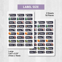 Load image into Gallery viewer, Stick-On Clothing Name Label Stickers - Space
