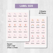 Load image into Gallery viewer, Iron-On Clothing Name Label Stickers - Pink Unicorn
