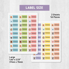 Load image into Gallery viewer, Standard Waterproof Name Label Stickers - Animal with Polka dots
