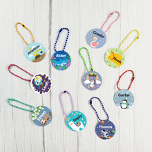 Load image into Gallery viewer, Custom Personalized Name Tag, Card Tag, Bag Tag, Luggage Tag, Backpack Tag, Lunch Bag Tag, Gloves Tag, Zipper Tag, Name Keychain, for Kids School, Daycare, Camp, Kids Gift
