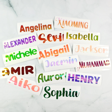 Load image into Gallery viewer, Vinyl Decal Sticker, Custom Personalized Waterproof Decal for Tumbler, Bottle, Laptop, Bicycle, Helmet, Name Label, Label Sticker, Name Decal, Kids Label, Kids Sticker, Kids Decal for Kids, School, Daycare, Camp
