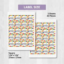 Load image into Gallery viewer, Custom Personalized Waterproof Name Label Sticker, Name Labels Name Stickers, Name Label Stickers for Kids School Daycare Camp, Stick On Labels, Iron On Labels, Shoe Labels, Shoe Stickers, Labels for Shoes, Stickers for Shoes, Clothing Labels, Clothing Stickers, Gift for Kids, Back to School
