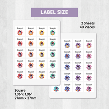 Load image into Gallery viewer, Custom Personalized Waterproof Name Label Sticker, Name Labels Name Stickers, Name Label Stickers for Kids School Daycare Camp, Stick On Labels, Iron On Labels, Shoe Labels, Shoe Stickers, Labels for Shoes, Stickers for Shoes, Clothing Labels, Clothing Stickers, Gift for Kids, Back to School
