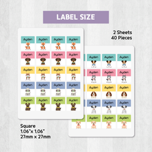 Load image into Gallery viewer, Custom Personalized Waterproof Name Label Sticker, Name Labels Name Stickers, Name Label Stickers for Kids School Daycare Camp, Stick On Labels, Iron On Labels, Shoe Labels, Shoe Stickers, Labels for Shoes, Stickers for Shoes, Clothing Labels, Clothing Stickers, Gift for Kids, Back to School

