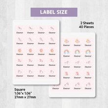 Load image into Gallery viewer, Custom Personalized Waterproof Name Label Sticker, Name Labels Name Stickers, Name Label Stickers for Kids School Daycare Camp, Stick On Labels, Iron On Labels, Shoe Labels, Shoe Stickers, Labels for Shoes, Stickers for Shoes, Clothing Labels, Clothing Stickers, Gift for Kids, Back to School
