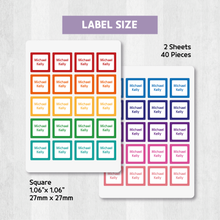 Load image into Gallery viewer, Custom Personalized Waterproof Name Label Sticker, Name Labels Name Stickers, Name Label Stickers for Kids School Daycare Camp, Stick On Labels, Iron On Labels, Shoe Labels, Shoe Stickers, Labels for Shoes, Stickers for Shoes, Clothing Labels, Clothing Stickers, Gift for Kids, Back to School
