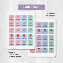Load image into Gallery viewer, Custom Personalized Waterproof Name Label Sticker, Name Labels Name Stickers, Name Label Stickers for Kids School Daycare Camp, Stick On Labels, Iron On Labels, Shoe Labels, Shoe Stickers, Labels for Shoes, Stickers for Shoes, Clothing Labels, Clothing Stickers, Gift for Kids, Back to School
