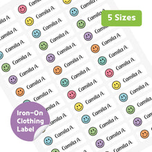 Load image into Gallery viewer, Iron-On Clothing Name Label Stickers - Smile
