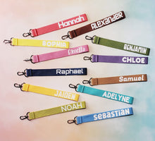 Load image into Gallery viewer, Luggage Tag, Luggage Tags, Bag Tag, Bag Tags, Name Tag, Custom Bag Tag, Custom Luggage Tag, Personalized Bag Tag, Personalized Luggage Tag, Luggage Strap, Backpack Tag, Strap Tag, Name Keychain, Embroidered Tag, for Kids School, Daycare, Camp, Gift
