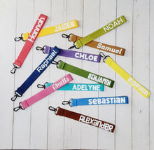 Load image into Gallery viewer, Luggage Tag, Luggage Tags, Bag Tag, Bag Tags, Name Tag, Custom Bag Tag, Custom Luggage Tag, Personalized Bag Tag, Personalized Luggage Tag, Luggage Strap, Backpack Tag, Strap Tag, Name Keychain, Embroidered Tag, for Kids School, Daycare, Camp, Gift
