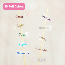 Load image into Gallery viewer, Clear Foil Labels, Custom Personalized Transparent Foiled Name Labels, Waterproof Stickers, Name Label Stickers for Kids, School, Daycare, Camp, Foil Stickers Wedding Invitation Card Seals Seal Stickers
