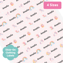 Load image into Gallery viewer, Custom Personalized Waterproof Name Label Sticker, Name Labels Name Stickers, Name Label Stickers for Kids School Daycare Camp, Stick On Labels, Iron On Labels, Shoe Labels, Shoe Stickers, Labels for Shoes, Stickers for Shoes, Clothing Labels, Clothing Stickers, Gift for Kids, Back to School
