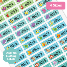 Load image into Gallery viewer, Custom Personalized Waterproof Name Label Sticker, Name Labels Name Stickers, Name Label Stickers for Kids School Daycare Camp, Stick On Labels, Iron On Labels, Shoe Labels, Shoe Stickers, Labels for Shoes, Stickers for Shoes, Clothing Labels, Clothing Stickers, Gift for Kids, Back to School
