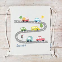 Load image into Gallery viewer, Cotton Canvas Drawstring Backpack, Custom Personalized Sack, Pouch Bag, Lunch Bag, Clothing Bag, Shoes Bag, Sports Bag, School Bag, Swim wear Bag, Travel Bag, for Kids, School, Daycare, Camp
