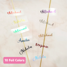 Load image into Gallery viewer, Clear Foil Labels, Custom Personalized Transparent Foiled Name Labels, Waterproof Stickers, Name Label Stickers for Kids, School, Daycare, Camp, Foil Stickers Wedding Invitation Card Seals Seal Stickers
