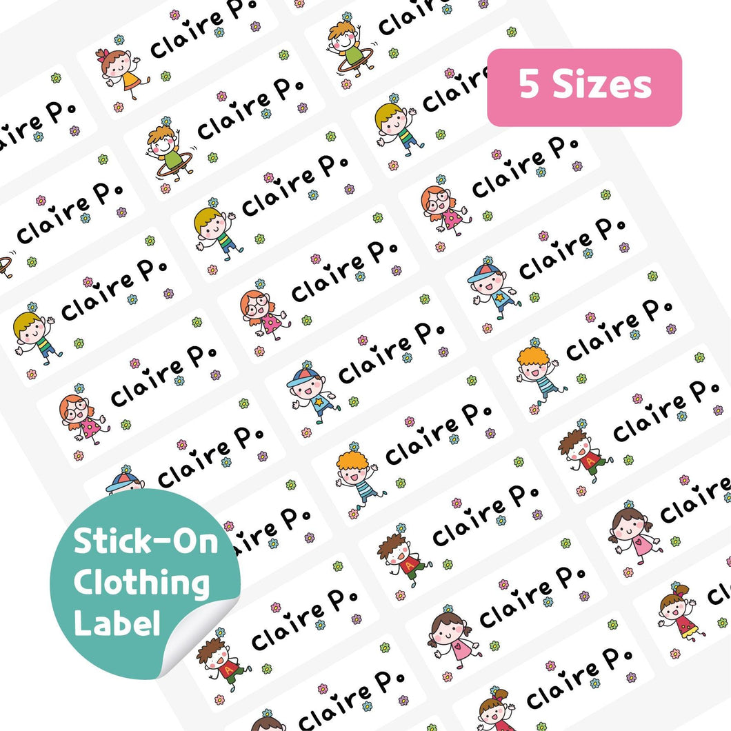 Stick-On Clothing Name Label Stickers - Children